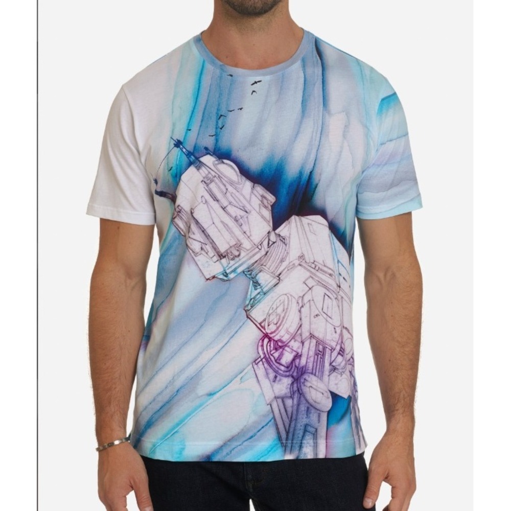 NWT Robert Graham X Star Wars Rebel Birds Graphic T-Shirt AT-ST Capsule 2XL